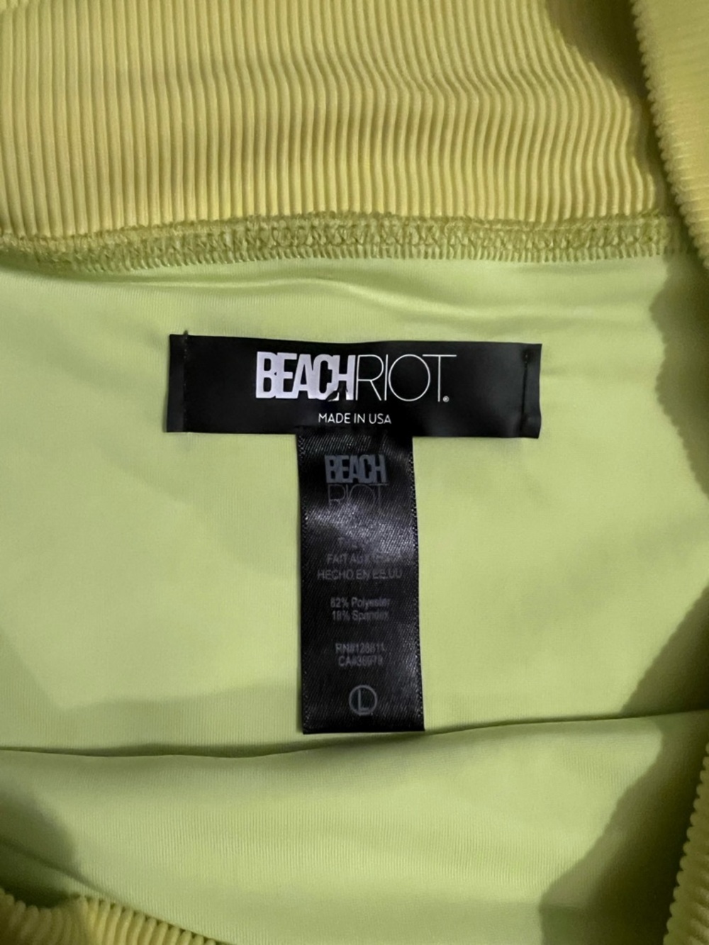 Beach Riot Neon Yellow Ribbed Bikini Bottom - Picture 2 of 2